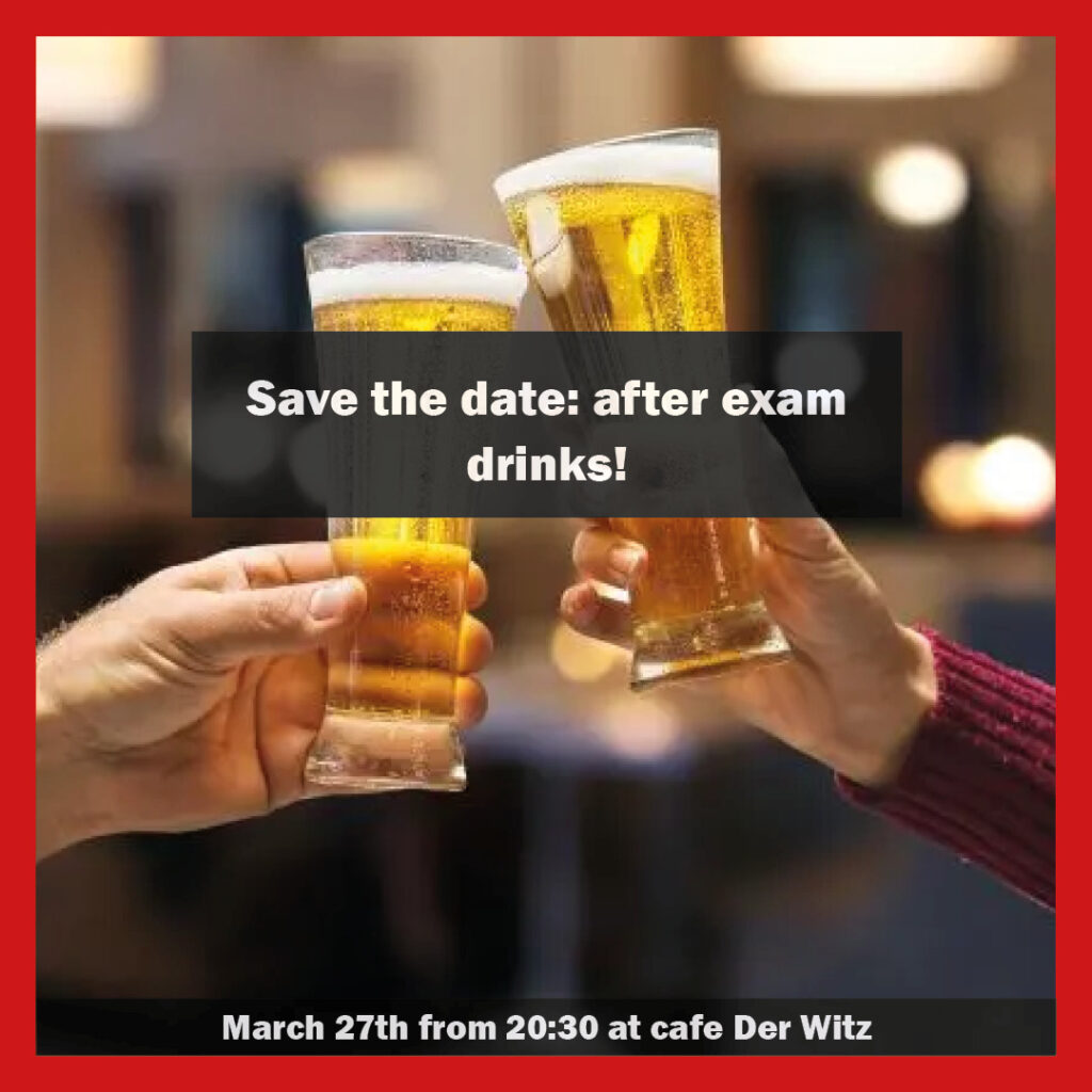 After Exam Drinks 27 Maart1